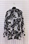 Women's Plus Size Stretch Fabric Turtleneck Leaf Print Long Sleeve Varak Printed Soft Sweater Mother Blouse - 3