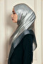 Veine Premium Viscose Shawl – Natural Crinkle Texture, Shimmering, Flowy, Stylish and Elegant Posture – Gray Black - - 2