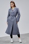 Victoria Gray Belted Regular Trench Coat - 8