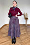 Burgundy 100% Cotton Plaid Skirt - 4086 - 3