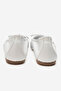 Women's Bow Flat Sole Ballerina Real Leather Zy 4055 White - 6
