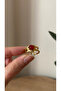 Natural Stone Heart Model Vintage Steel Ring - 2