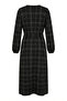Striped Belted Sleeve Elasticated Winter Dress 2505-04 Black - 7