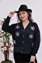 Plus Size Floral Detailed Soft Cardigan