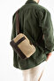 Canvas Faux Leather Crossbody Tablet Bag with Internal Organizer and Adjustable Strap Unisex - 3