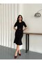 Women's Brown Belt Detailed Thessaloniki Fabric Dress