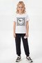3-Piece Assorted Print Detailed Round Neck Girl's 6-Piece Bottom and Top Set - 3