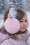 Pink Color Plush Headphones with Butterfly Detail