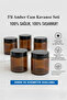 100 ml Amber Glass Jar - 5 Pieces - Cosmetic Set with Leakproof Gasket and Black Lid - 3