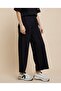 Solid Wide Leg Pants with Elastic Waist - 2