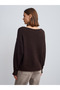 10854 Boat Neck Soft Textured Sweater-Brown - 2