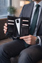 Genuine Leather Men's Wallet Real Leather Stylish Phone Holder Black - 3