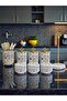 Kitchen Set 103 Spice Jar Breakfast Paper Towel Holder Spoon Rest Ceramic Pattern Gold