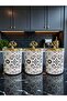 Kitchen Set 103 Spice Jar Breakfast Paper Towel Holder Spoon Rest Ceramic Pattern Gold - 2