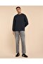 Solid Sweatshirt with Crew Neck and Long Sleeves - 5