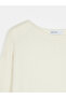 10854 Boat Neck Soft Textured Sweater-Ecru - 7