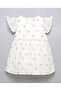Embroidered Fit & Flare Dress with Crew Neck and Flared Sleeves