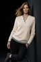 Women's Vanilla V-Neck Button Detailed Double Color Knitwear Sweater - 5