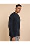 Solid Sweatshirt with Crew Neck and Long Sleeves - 3
