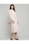 Embellished Collar Shirt Dress with Puff Sleeves - 2