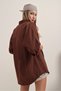 Women's Brown Oversized Long Basic Shirt - 8