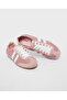 Women Pink Textured Lace Up Sneakers - 6