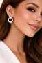 Steel Earrings with Interlocking Ring Design |   Silver Color Modern and Stylish Women's Earrings - 5