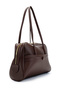 Leather Rocky Women's Shoulder Bag with Front Pocket Detail Brown - 2