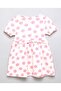 Floral Print A-Line Dress with Crew Neck and Puff Sleeves - 2