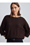 10852 Crew Neck Soft Textured Sweater-Brown