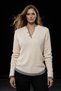 Women's Vanilla V-Neck Button Detailed Double Color Knitwear Sweater - 4