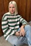 Green Crew Neck 100% Cotton Striped Long Sleeve T-Shirt Sh313 - 4