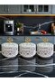 Kitchen Set 103 Spice Jar Breakfast Paper Towel Holder Spoon Rest Ceramic Pattern Gold - 3