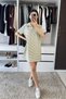 Shirt Collar Side Striped Dress - Green Green - 6