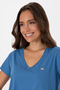 Women's Indigo V-Neck T-Shirt 50320026-Vr028 - 2