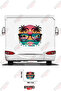 Summer Themed Palm Tree Patterned Glasses Visual Caravan Sticker Coating