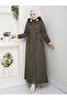 Full Length Fur Lined Elastic Waist K Hooded Coat Mde1405002 - 4