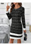 Women's Round Neck Stripe Woven Dress
