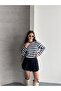 Women's Crew Neck Long Sleeve Striped Tunic - 6