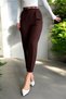 Women's High Waist Narrow Leg Pleated Belt Detailed Fabric Trousers - 3