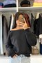 Kayak Neck Three Thread Sweat - Black Black - 4