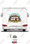 Camper Trailer Sticker Decal with a View of a Mountainous Forest