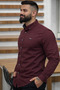 Slim Fit Narrow Fit Gabardine Lycra Washed Denim Fabric Men's Shirt - 2