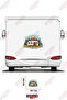 Camper Trailer Sticker Decal with a View of a Mountainous Forest