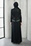 Black Stone Detailed Design Evening Dress - 4
