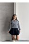 Women's Crew Neck Long Sleeve Striped Tunic - 4