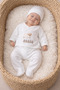 100% Cotton Cute Lamb Patterned 10 Piece Newborn Baby Girl Hospital Discharge Set (Boxed) - 5