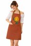Fabric Kitchen Apron Stain Resistant Water Repellent Fabric Colorfast Print Monstera Potted Plants Floral Orange Apron