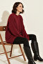 Self-Patterned Knitwear Tunic R4444 Red - 3