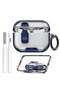 AirPods Pro 3 Case with Phone Stand &Cleaner Kit Protective Cover| TPU + PC Hybrid Cover- Blue